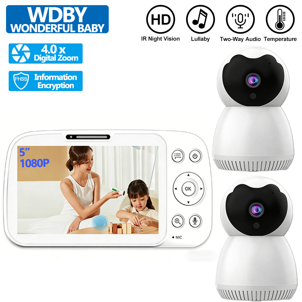 Zoom Audio Music - 5 inch HD-scherm babyfoon met 2