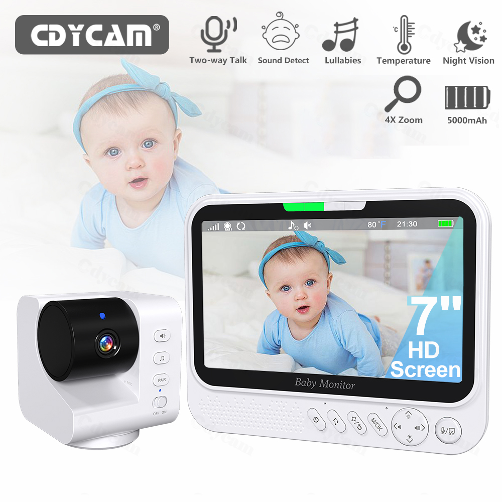 Zoom Audio Music - 7'' Video-babyfoon met 4x zoom videocamera