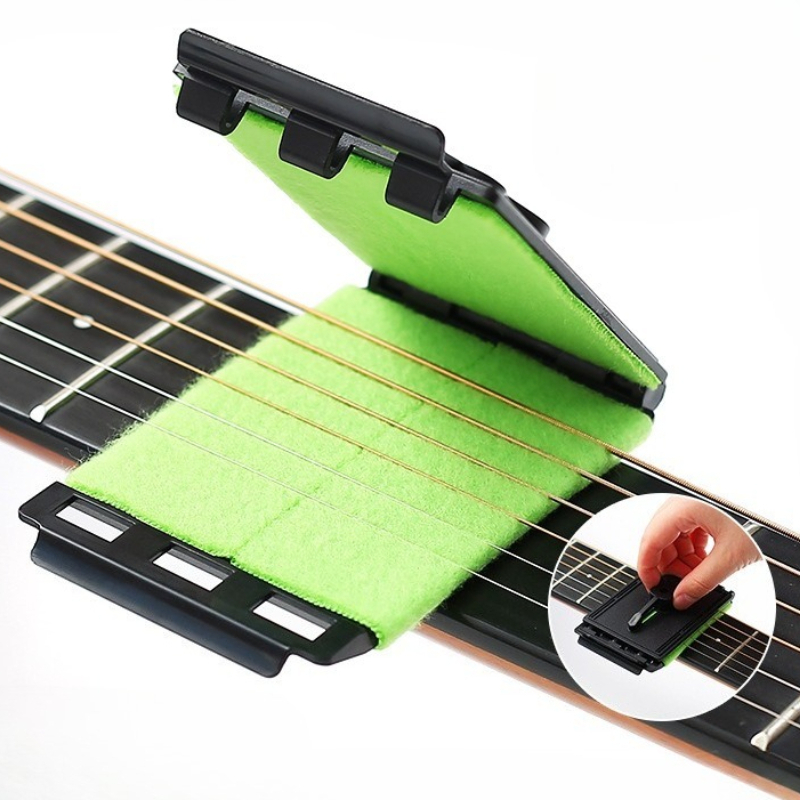 Bass Guitar Strings - Gitaarsnaarreiniger Draagbare opvouwbare bassnaarreinigers Multifunctionele toetsreinigingsset