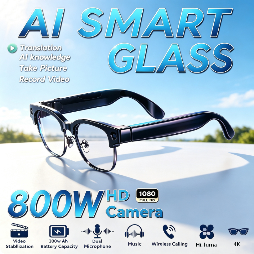 Audio Music To Video Ai - 800W HD Pixel Smart Bril voor