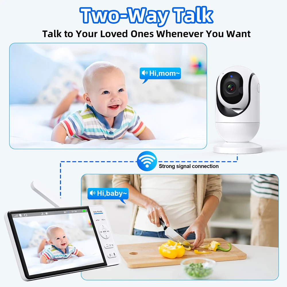 7.0 ''Video Babyfoon 720P 5000 - Zoom Audio Music recensie en prijs