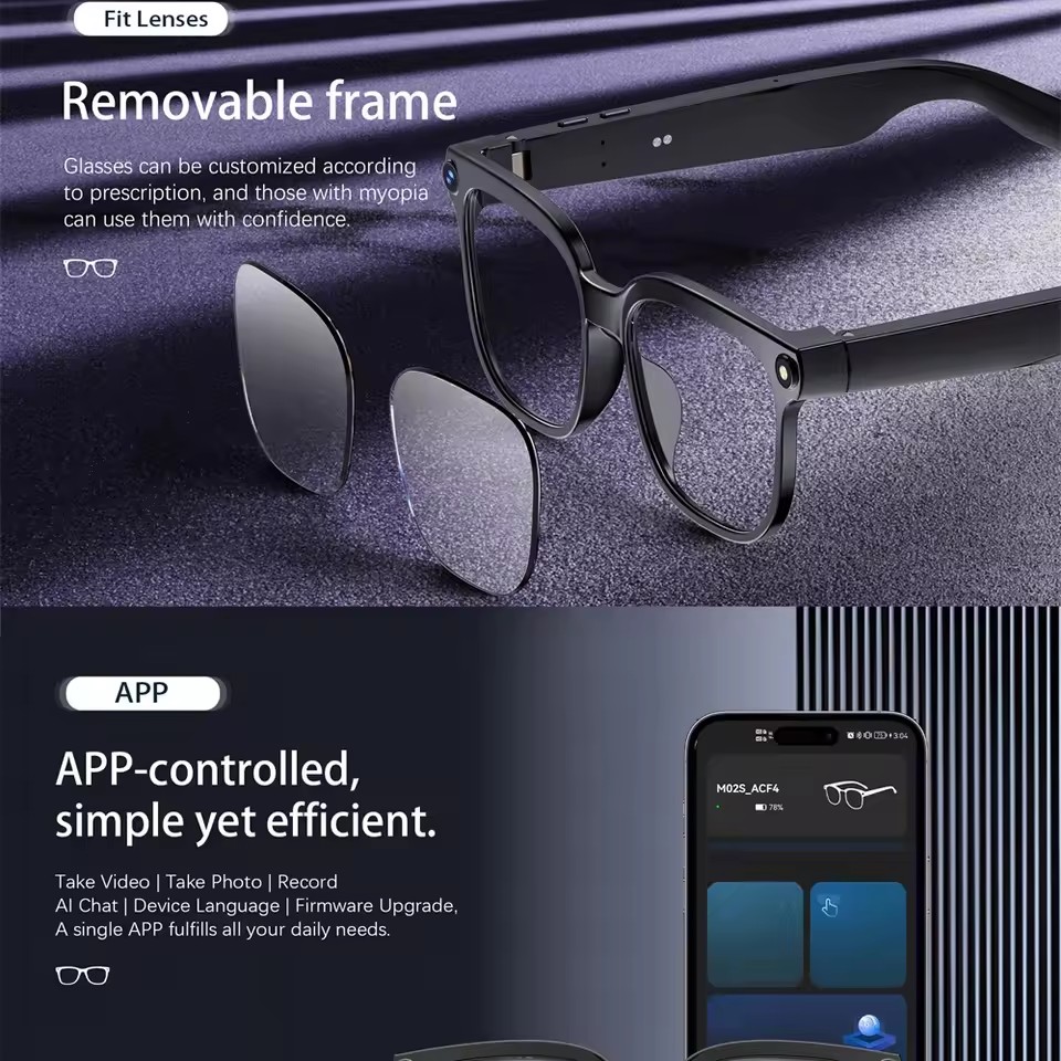 M02S AI Smart Glasses 8MP Came - Audio Music To Video Ai recensie en prijs