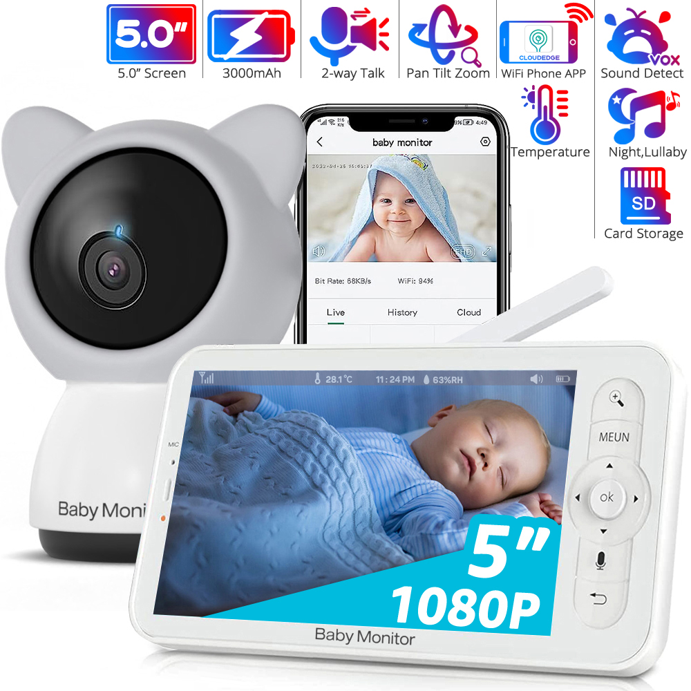 WiFi-babyfoon met APP, 5-inch  - Zoom Audio Music recensie en prijs